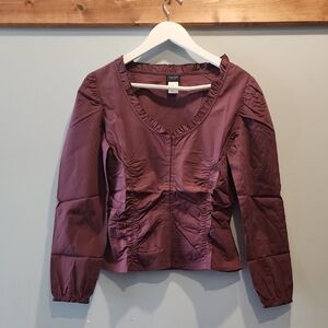 MSSR Mauve Blouse With Frontal Busk Closure